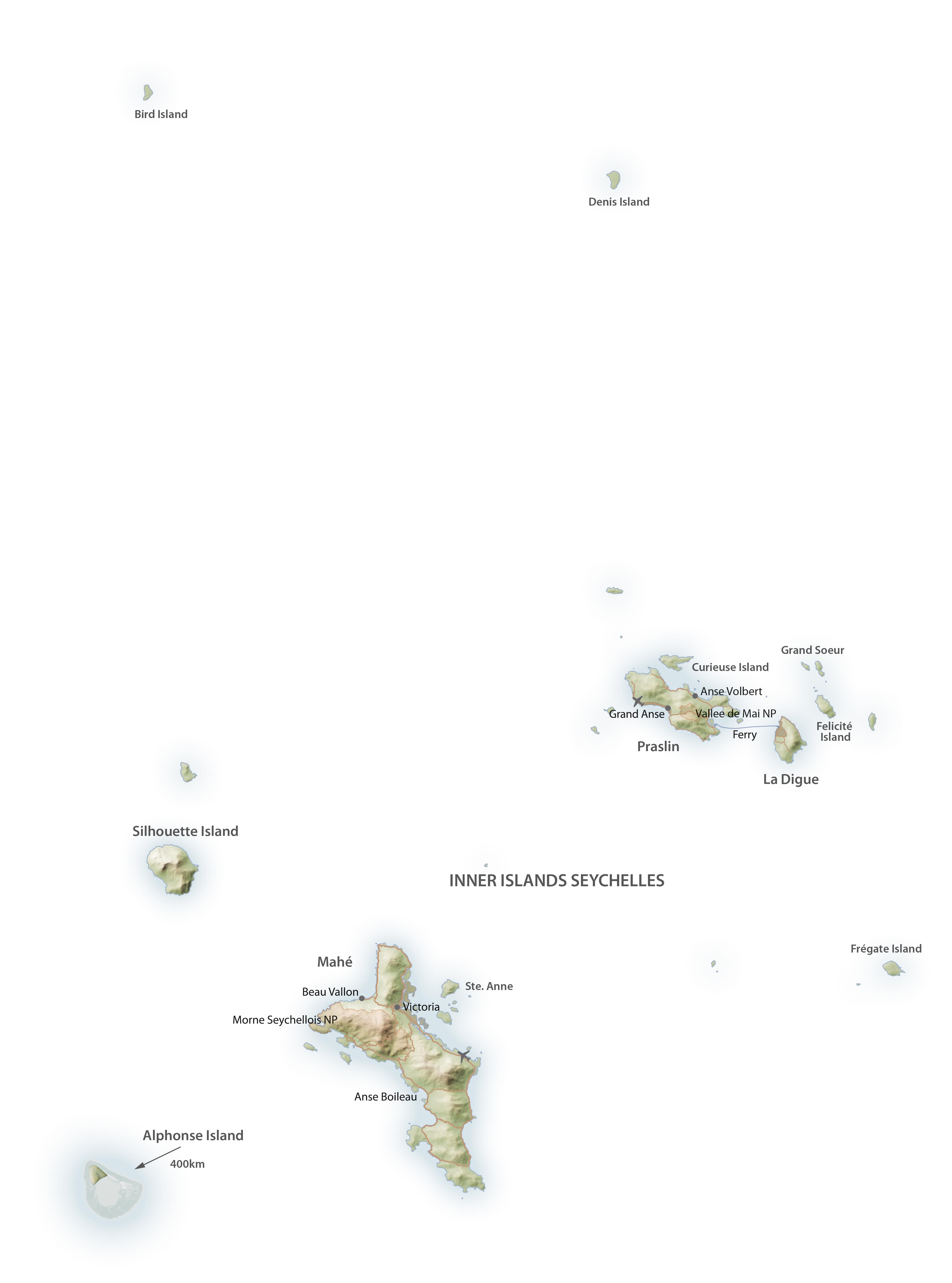 Seychellen Landkarte